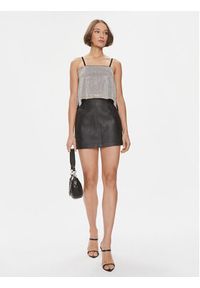 Juicy Couture Spódnica mini Chainmail JCMGS223261 Srebrny Slim Fit. Kolor: srebrny. Materiał: syntetyk #4
