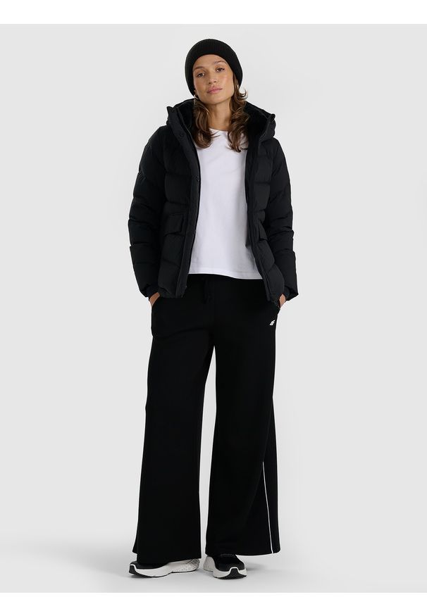 4f - 4F Kurtka puchowa z wypełnieniem naturalnym damska - czarna XL. Kolekcja: moda ciążowa. Kolor: czarny. Materiał: puch. Sezon: zima