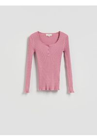 Reserved - Sweter z wiskozy - brudny róż. Kolor: różowy. Materiał: wiskoza
