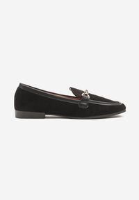 Born2be - Czarne Mokasyny Loafersy z Klamerką Esseria. Kolor: czarny. Sezon: jesień, wiosna. Styl: klasyczny