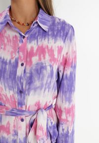 Born2be - Fioletowa Sukienka Nephohsa. Kolor: fioletowy. Materiał: materiał. Długość rękawa: długi rękaw. Typ sukienki: koszulowe. Styl: elegancki. Długość: maxi #3