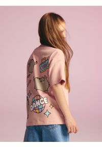 Reserved - T-shirt Pusheen - różowy. Kolor: różowy. Materiał: bawełna