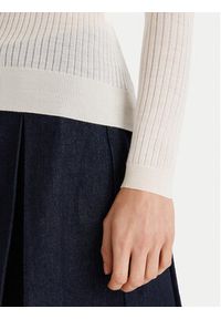 Lacoste Sweter AF4006 Écru Slim Fit. Materiał: wełna