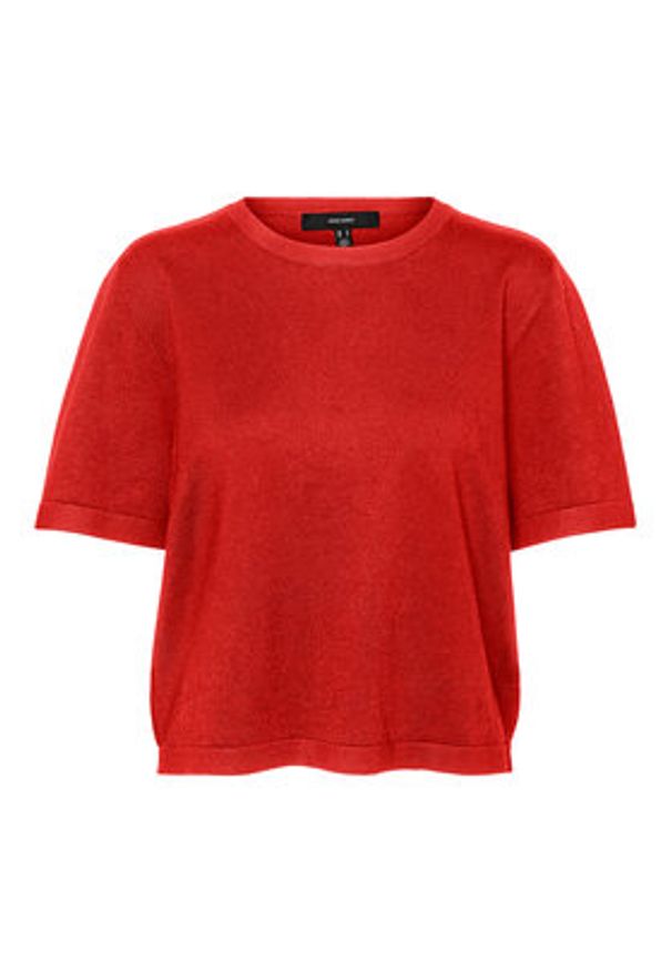 Vero Moda Sweter Silje 10320460 Czerwony Oversize. Kolor: czerwony. Materiał: wiskoza
