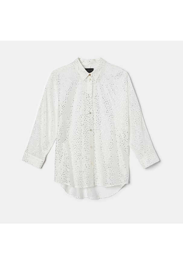 Mohito - Koszula z połyskującej tkaniny - Biały. Kolor: biały. Materiał: tkanina