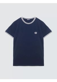 Big-Star - Koszulka męska z kontrastowym wykoŅczeniem grantowa Polias 403. Okazja: na co dzień. Kolor: niebieski. Materiał: bawełna, jeans, materiał. Wzór: haft, ze splotem. Styl: casual, elegancki, sportowy, klasyczny #3