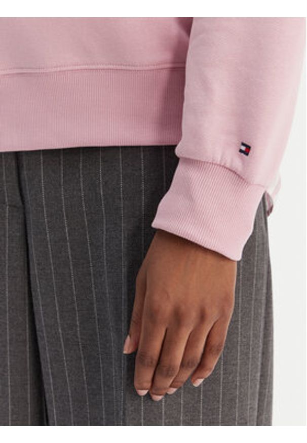 TOMMY HILFIGER - Tommy Hilfiger Bluza Script WW0WW49418 Różowy Regular Fit. Kolor: różowy. Materiał: bawełna