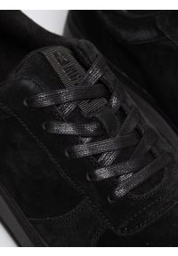 Big-Star - Sneakersy męskie ze skóry naturalnej zamszowej czarne OO174012 906. Okazja: na co dzień. Nosek buta: okrągły. Kolor: czarny. Materiał: zamsz, skóra #3