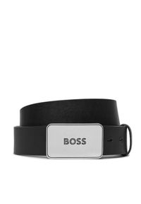 BOSS - Boss Pasek Męski Icon-Las-M Sz35 50513858 Czarny. Kolor: czarny. Materiał: skóra