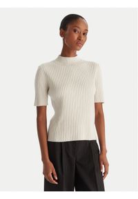 ACCESS FASHION Sweter 54-8046 Beżowy Slim Fit. Kolor: beżowy. Materiał: syntetyk #1