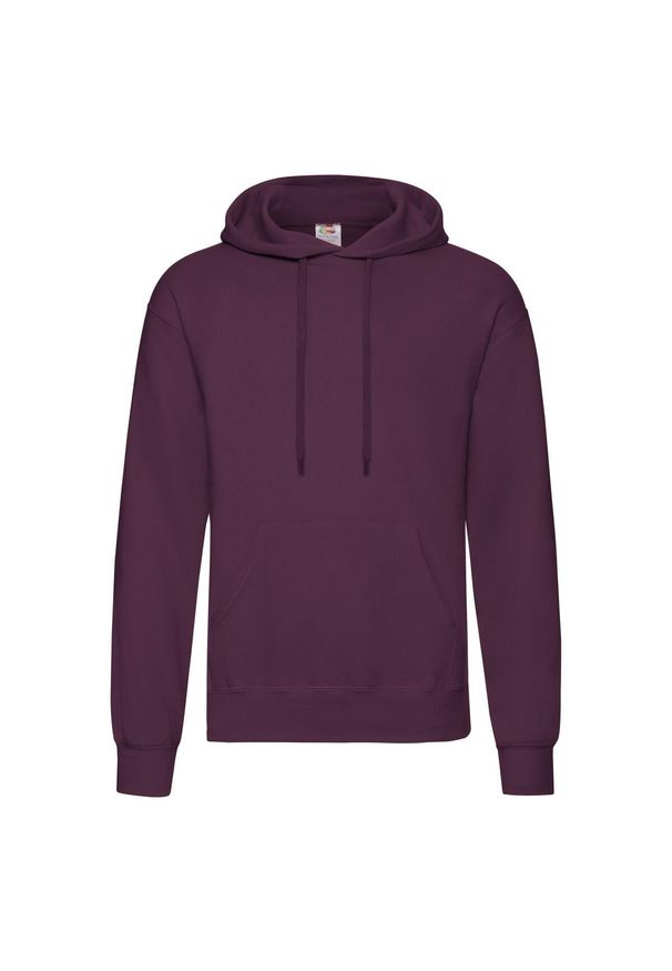 FRUIT OF THE LOOM - Męska Klasyczna Bluza Z Kapturem. Typ kołnierza: kaptur. Kolor: czerwony, wielokolorowy, brązowy