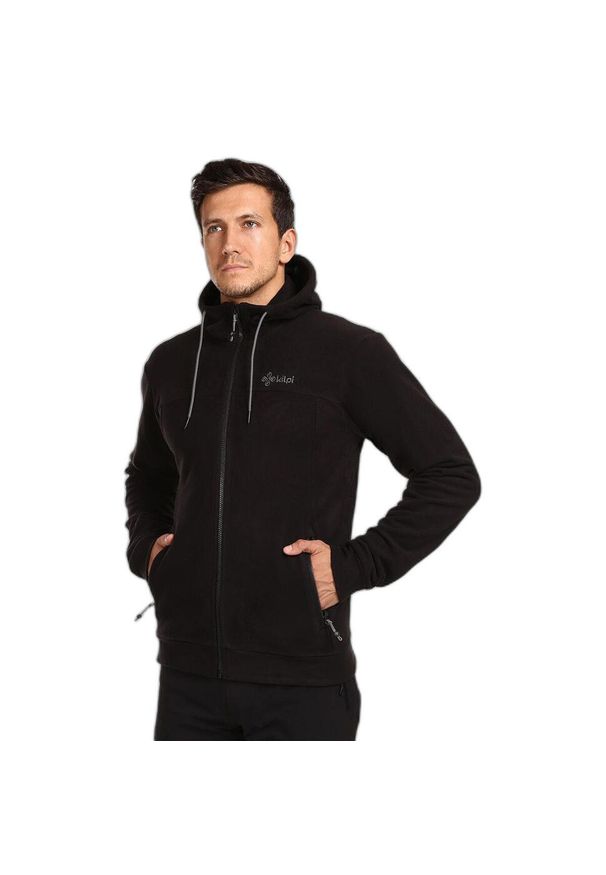 Bluzka męska Kilpi SIAT-M elastyczna. Kolor: czarny. Materiał: polar. Sport: turystyka piesza