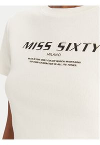 Miss Sixty T-Shirt 6L1SJ4300000 Biały Slim Fit. Kolor: biały. Materiał: bawełna #4