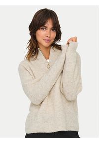 only - ONLY Sweter Tokyo 15317865 Beżowy Standard Fit. Kolor: beżowy. Materiał: syntetyk #4
