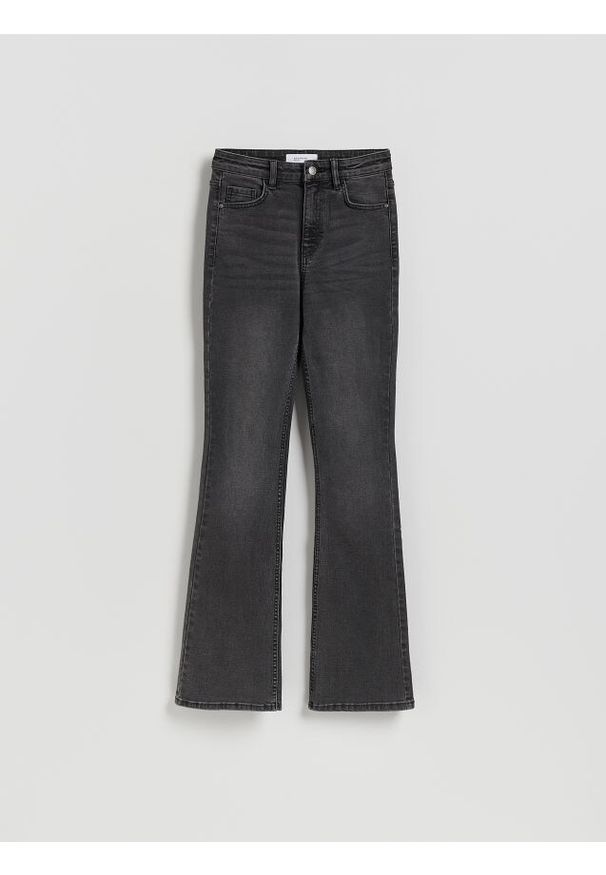Reserved - Jeansy flare bootcut - szary. Kolor: szary