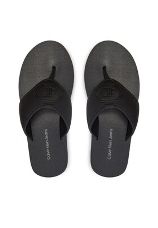 Calvin Klein Jeans Japonki Thong Sandal Slipon Rp In Btw YM0YM00943 Czarny. Kolor: czarny. Materiał: skóra