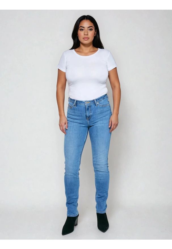 Big-Star - Jeansy damskie z wysokim stanem niebieskie Katrina High Waist 311. Stan: podwyższony. Kolor: niebieski. Styl: klasyczny