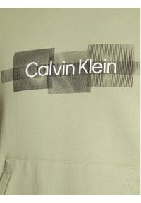 Calvin Klein Bluza Box Striped Logo K10K110761 Zielony Regular Fit. Kolor: zielony. Materiał: bawełna