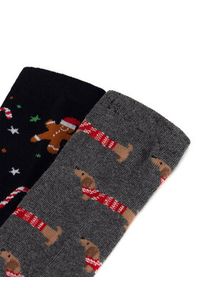 Lasocki Zestaw 2 par wysokich skarpet męskich 2MB-002-AW24 (2-pack) Szary. Kolor: szary