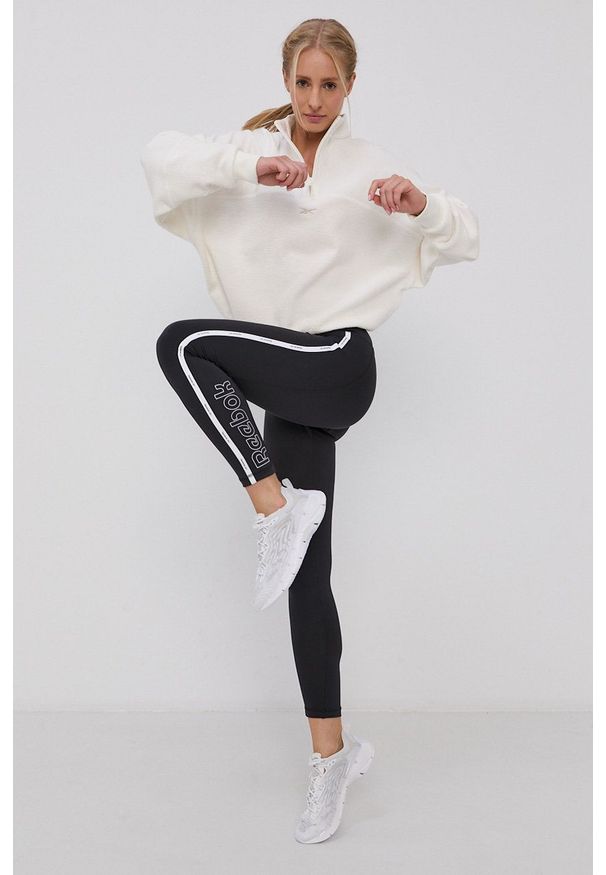 Reebok - Legginsy. Kolor: czarny. Materiał: dzianina