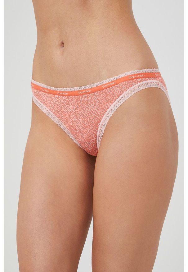 Calvin Klein Underwear figi (3-pack) kolor beżowy. Kolor: beżowy. Materiał: materiał, dzianina. Wzór: gładki