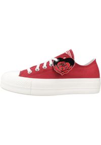 Converse - Kapcie CONVERSE CHUCK TAYLOR ALL STAR LIFT PLATFORM VALENTINE´S DAY Czerwony. Kolor: czerwony. Materiał: tkanina. Obcas: na platformie