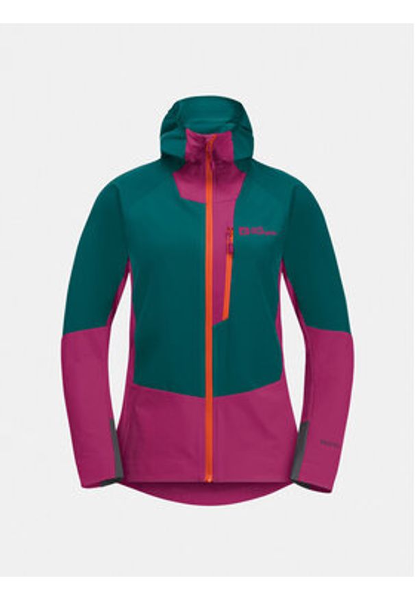Jack Wolfskin Kurtka softshell Alpspitze Hoody 1307751 Zielony Regular Fit. Kolor: zielony. Materiał: syntetyk