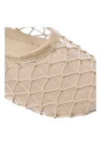 Baleriny damskie Filippo, cholewka z materiału tekstylnego siateczkowego z wykończeniem ze skóry naturalnej licowej na płaskiej podeszwie, beżowe, DP. Kolor: beżowy. Materiał: skóra, materiał. Szerokość cholewki: normalna. Obcas: na płaskiej podeszwie #2