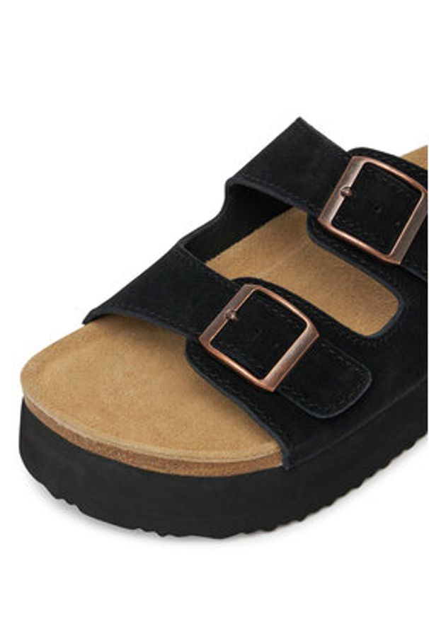 DeeZee Klapki DZ-C1 Czarny. Kolor: czarny. Materiał: zamsz, skóra