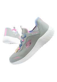 skechers - Buty młodzieżowe dziecięce sportowe Skechers Bounder Slip-ins. Okazja: na spacer, na uczelnię, na co dzień. Kolor: szary. Model: Skechers Sport. Sport: turystyka piesza