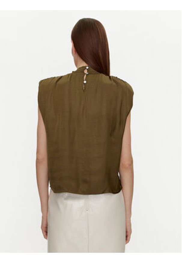 Morgan Bluzka 241-OFLIP Khaki Regular Fit. Kolor: brązowy. Materiał: syntetyk