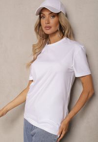 Renee - Biała Klasyczna Gładka Koszulka z Bawełny Detima. Kolor: biały. Materiał: bawełna. Wzór: gładki. Styl: klasyczny #5