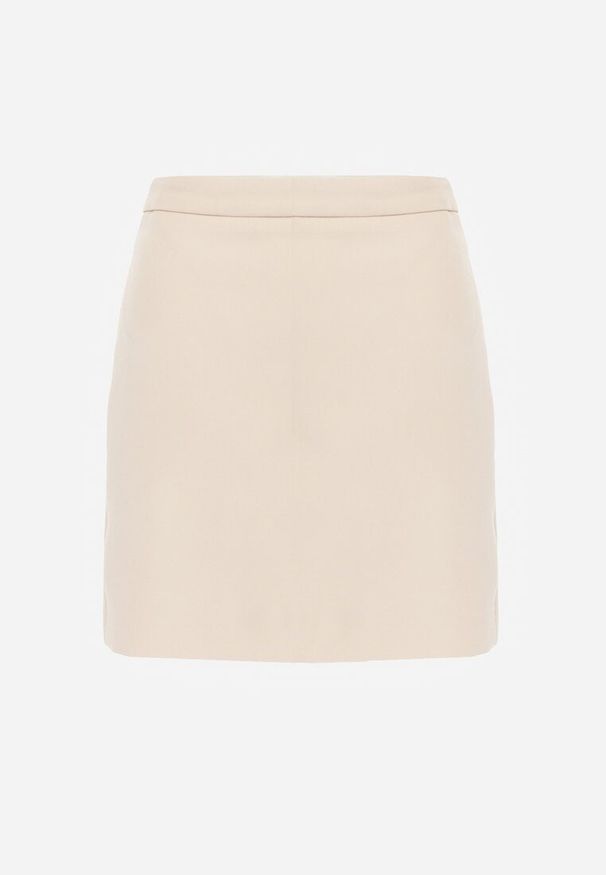 Renee - Beżowa Ołówkowa Spódnica VICES w Stylu Basic Fretima. Okazja: na komunię, na co dzień. Kolor: beżowy. Materiał: dzianina. Styl: elegancki, casual