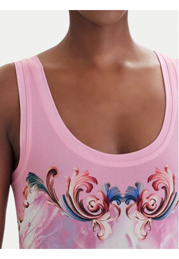 Versace Jeans Couture Sukienka codzienna 80HAO9P6 JS545 Różowy Slim Fit. Okazja: na co dzień. Kolor: różowy. Materiał: wiskoza. Typ sukienki: proste. Styl: casual