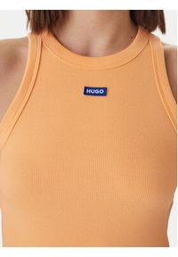 Hugo - HUGO Top Easy 50508857 Pomarańczowy Slim Fit. Kolor: pomarańczowy. Materiał: bawełna #5