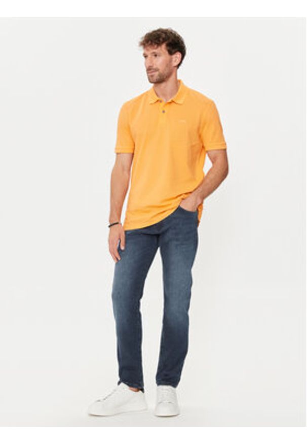 BOSS Polo Pallas 50468301 Żółty Regular Fit. Typ kołnierza: polo. Kolor: żółty. Materiał: bawełna
