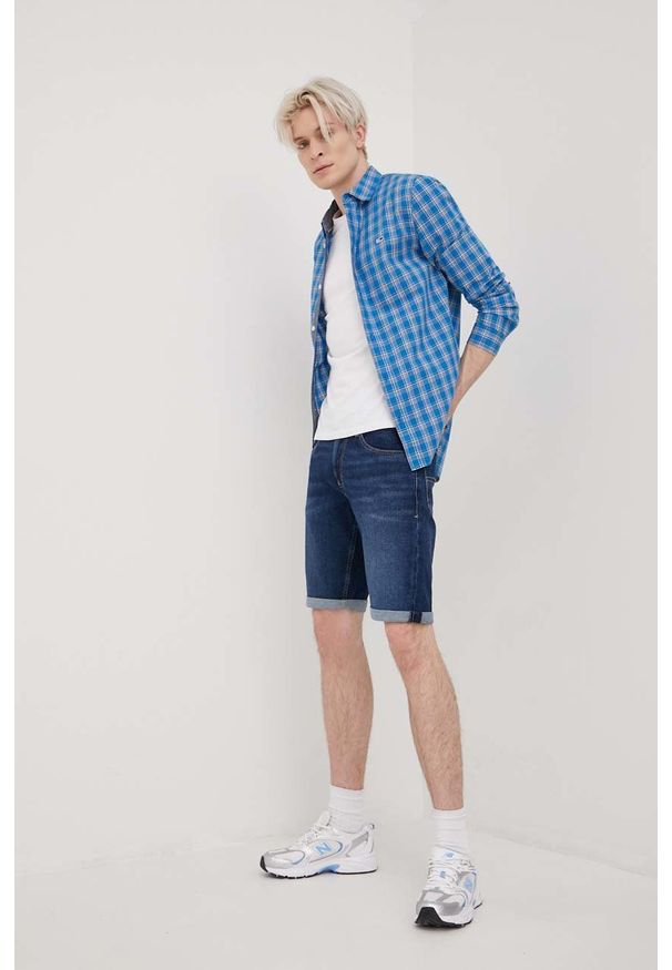 Tommy Jeans szorty jeansowe RONNIE BF0153 męskie kolor granatowy. Kolor: niebieski. Materiał: denim