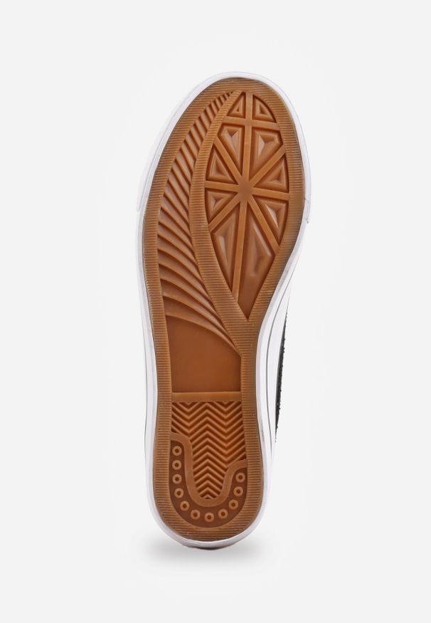 Born2be - Czarne Trampki na Płaskiej Podeszwie za Kostkę z Perforacją Xelagia. Wysokość cholewki: za kostkę. Kolor: czarny. Obcas: na płaskiej podeszwie