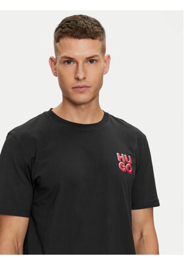 Hugo T-Shirt Dimoniti 50522434 Czarny Regular Fit. Kolor: czarny. Materiał: bawełna