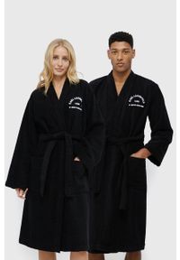 Karl Lagerfeld Szlafrok 215W2180 kolor czarny. Kolor: czarny. Materiał: tkanina, włókno #1