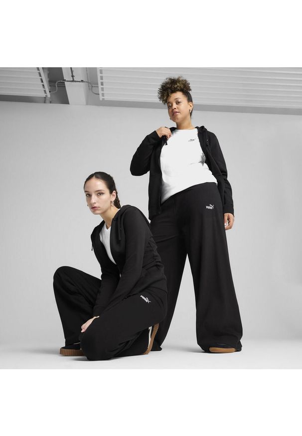 Puma - Damskie legginsy z wysokim stanem, prostymi nogawkami i małym logo No. 1 ESS. Stan: podwyższony. Kolor: czarny. Sport: fitness