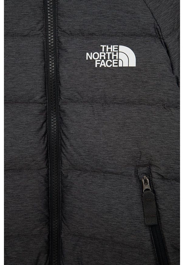 The North Face Kurtka puchowa dziecięca kolor szary. Okazja: na co dzień. Kolor: szary. Materiał: puch. Styl: casual