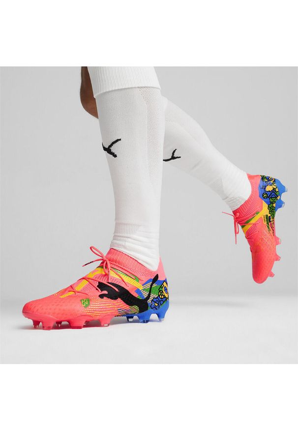 Buty piłkarskie Puma Future 7 Ultimate NJR FG/AG. Kolor: czarny, zielony, wielokolorowy, różowy. Sport: piłka nożna