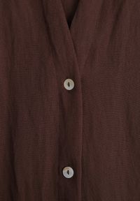 Born2be - Brązowa Sukienka Oversize z Bawełny o Prostym Kroju Koszulowym Elanistra. Okazja: na co dzień. Kolor: brązowy. Materiał: bawełna. Typ sukienki: proste, koszulowe, oversize. Styl: elegancki, casual #6