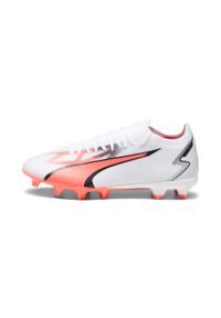 Buty piłkarskie męskie Puma Ultra Match Fg Ag. Kolor: biały, wielokolorowy, pomarańczowy, czarny. Materiał: materiał, syntetyk. Sport: piłka nożna