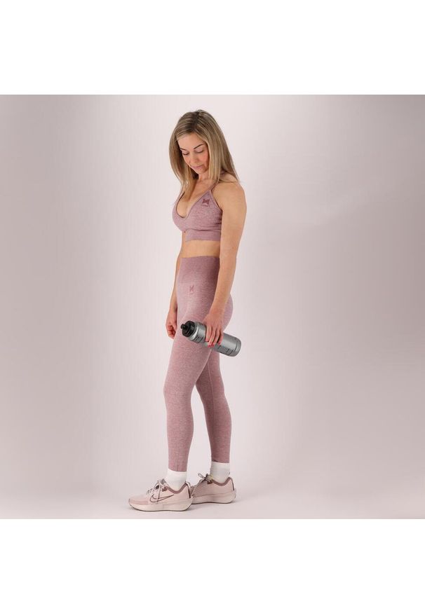 XTREME - Damski zestaw sportowy - Legginsy/stanik - Różowy. Kolor: różowy. Materiał: poliamid