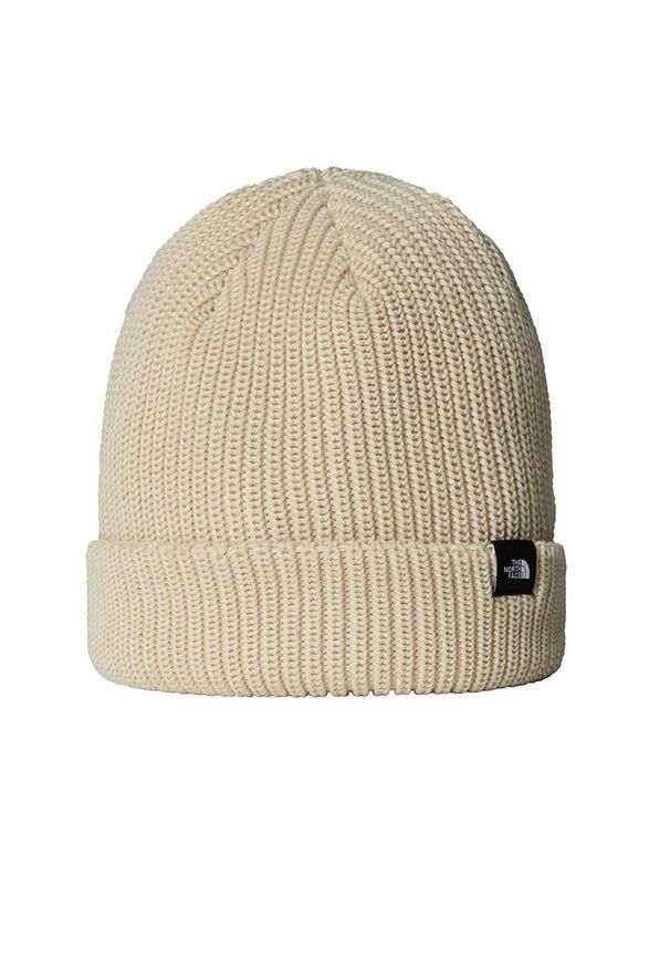 Czapka unisex The North Face Beanie Fisherman 0A55JG3X41 - beżowa. Kolor: beżowy. Materiał: poliester, materiał. Wzór: aplikacja. Styl: klasyczny, casual
