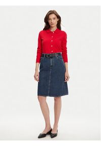 TOMMY HILFIGER - Tommy Hilfiger Spódnica jeansowa WW0WW45666 Granatowy Straight Fit. Kolor: niebieski. Materiał: bawełna #4