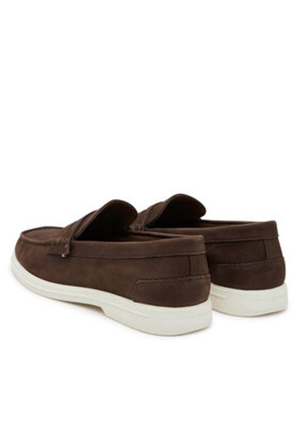 TOMMY HILFIGER - Tommy Hilfiger Mokasyny Nubuck P Loafer FM0FM05350 Brązowy. Kolor: brązowy. Materiał: nubuk, skóra