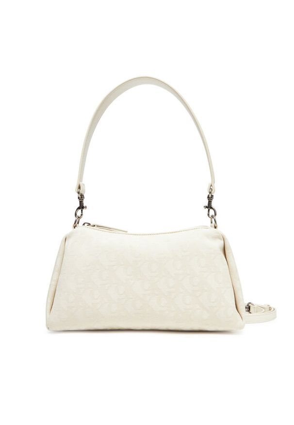 Calvin Klein Jeans Torebka Ckj Monogram Drop Sm Shoulder Ba LV04K3142G Beżowy. Kolor: beżowy